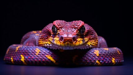 Agkistrodon contortrix snake animal neon Color AI Generated pictures