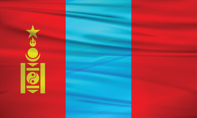Illustration of Mongolia Flag and Editable vector Mongolia Country Flag