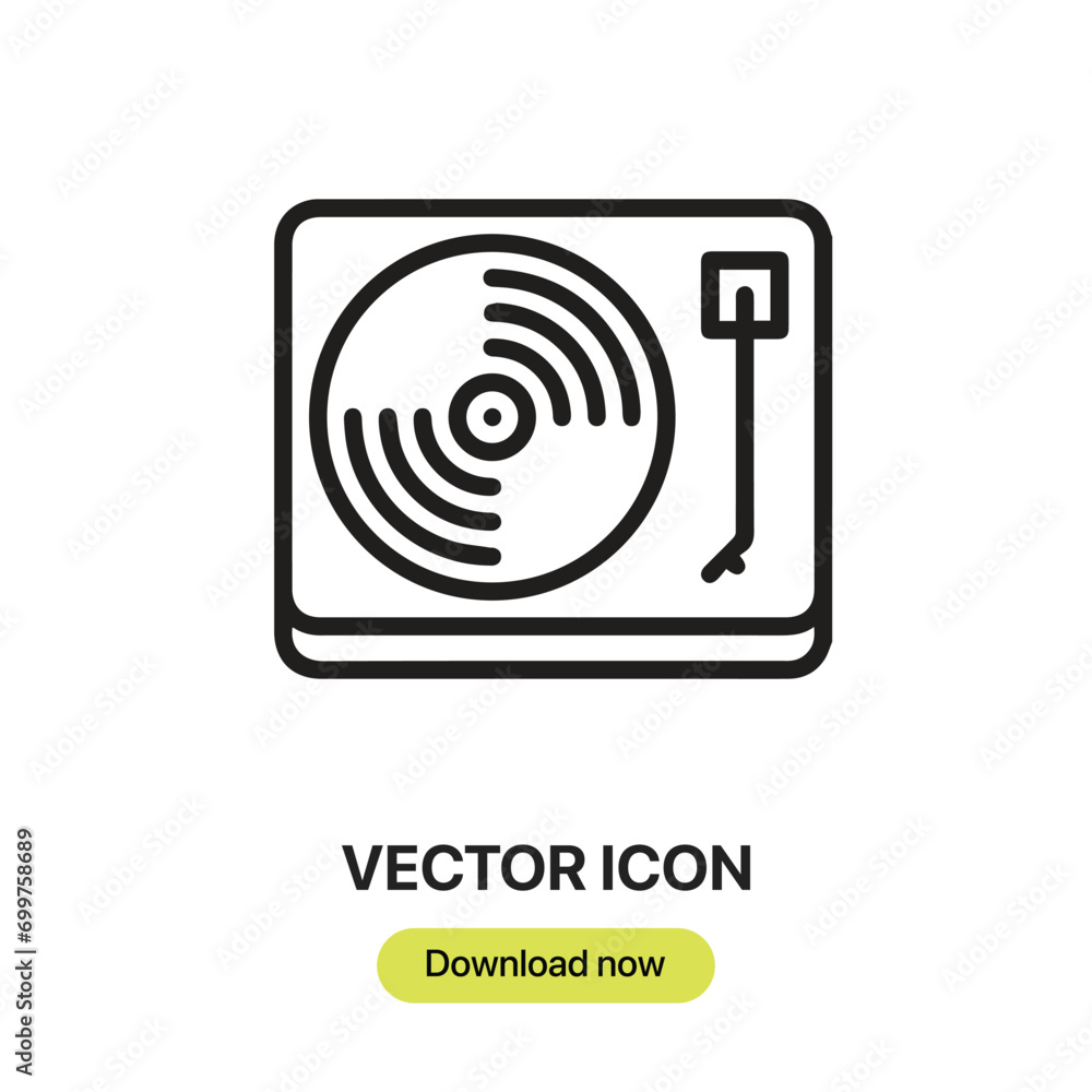 Leinwandbilder turntable icon vector. linear-style sign for mobile concept and web design. turntable symbol illustr