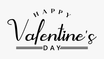 Happy Valentine's day text lettering typography poster background Vector illustration.