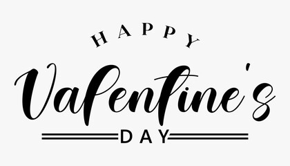 Happy Valentine's day text lettering typography poster background Vector illustration.
