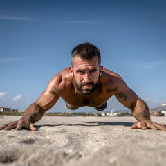man doing push-ups