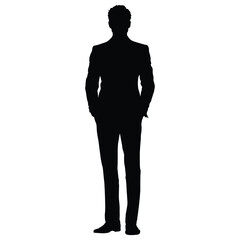 silhouette of a young handsome person