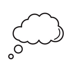 Dream cloud isolated icon. Single Cloud vector.  Thought bubble icon. Speech bubbles Icon flat design. Line Cloud art.  Vector illustration