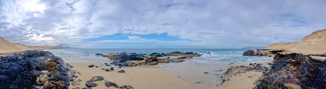 Panorama Westk&uuml;ste Fuerteventura Punta del Burranco bei La Pared