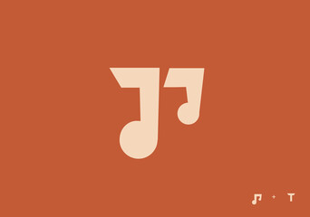 letter t+ music logo- music logo design ideas-music logo design template elements - obrazy, fototapety, plakaty