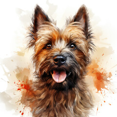 watercolor Cairn Terrier clipart, Generative Ai