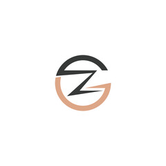 Alphabet Initials logo ZG, GZ, Z and G