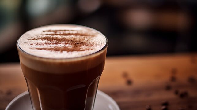 Cocoa Dusting on Frothy Mocha