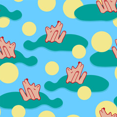 seamless pattern with dogs in vector. characters in flat style. Template for wrapping, wallpaper, background for app website. A series of furry dogs
