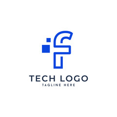 letter F Tech logo