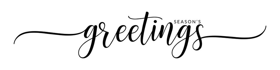 Season's greetings – Calligraphy brush text banner with transparent background.