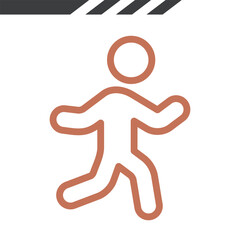 Running people sign icon in outline style
