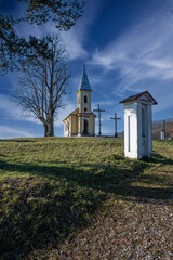 Neo-Gothic Chapel of the Sacred Heart of Jesus. Calvary in Zarnovica. Slovakia.