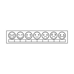 Scale mood. Coloring page, icon, black and white vector illustration.