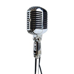 Microphone isolated on transparent or white background, png
