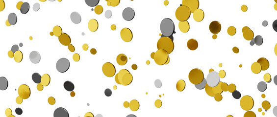 Sprinkle of Success: Spectacular 3D Illustration Showcasing Cascading gold Confetti