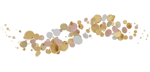 Enchanting Euphoria: Breathtaking 3D Illustration of Enchanting gold Confetti