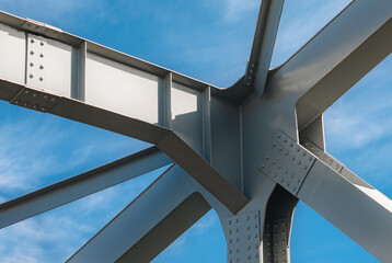Bridge span against a blue sky background