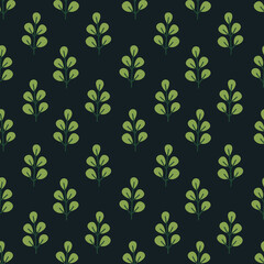 Christmas Eucalyptus Stems and Leaves Seamless Pattern Design