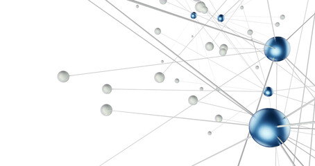 Abstract plexus blue geometry background. Digital technology network connection concept. 3D...