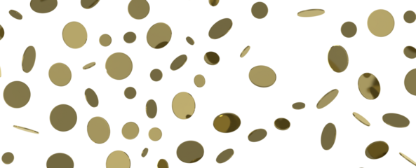 Joyful Deluge: Brilliant 3D Illustration Showcasing an Overflow of Gold Confetti