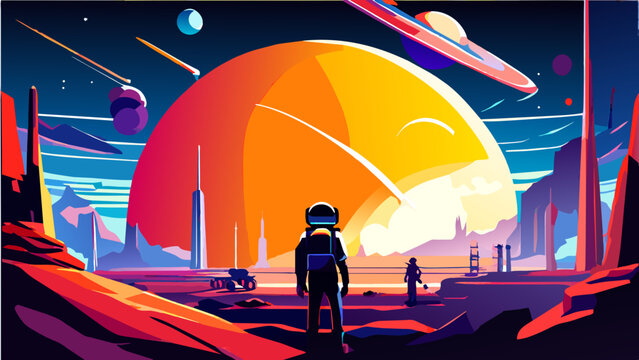 Space exploration vektor icon illustation