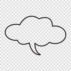 Cloud icon in thin line style, Line sky symbol. Trendy flat weather outline ui sign design. Thin linear graphic pictogram for web site, mobile application. Logo 