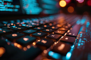 Abstract Technology Background, Networking,  programming codes, algorithms.