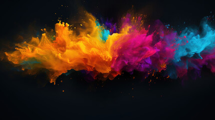 Explosive color burst, abstract representation of Holi festival excitement