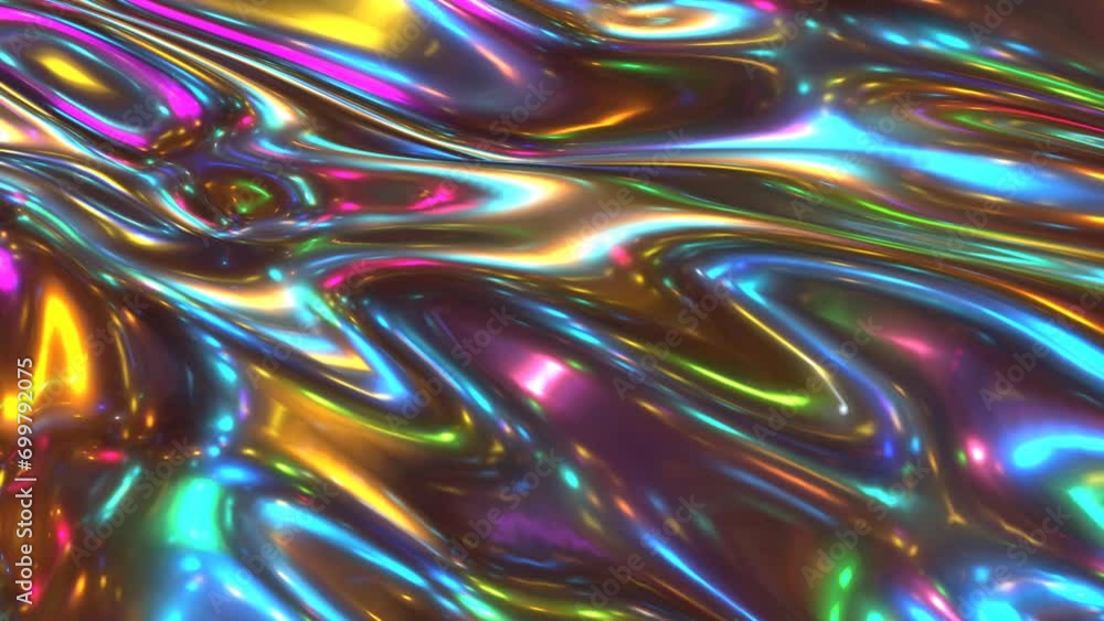 Poster flowing animation of colorful glossy and glowing background
