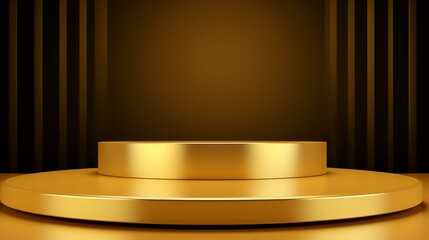 gold podium in a product advertising stage background