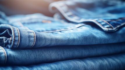 blue jeans textile clothing background ai visual concept - obrazy, fototapety, plakaty