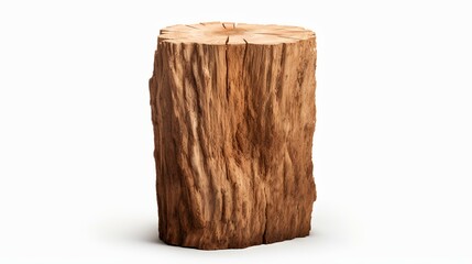 tree trunk wood podium isolated on a transparent background