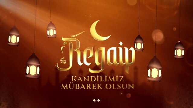 Regaip Kandili. Translation: islamic holy night, vector, Regaib, packshot