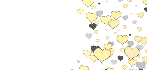 Falling red and pink hearts isolated on transparent background. Valentine’s day design