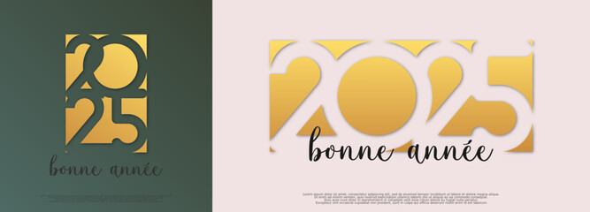 Bonne année - meilleurs vœux 2025 - vecteur pour affiche, bannière, salutation et célébration du nouvel an 2025. - obrazy, fototapety, plakaty