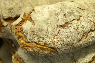 detail of a piece of rye bread in northern Portugal