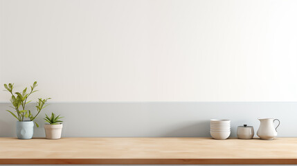 mockup of an empty modern kitchen counter