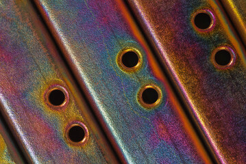 Threaded Holes In A Metallic Surface, Close-up