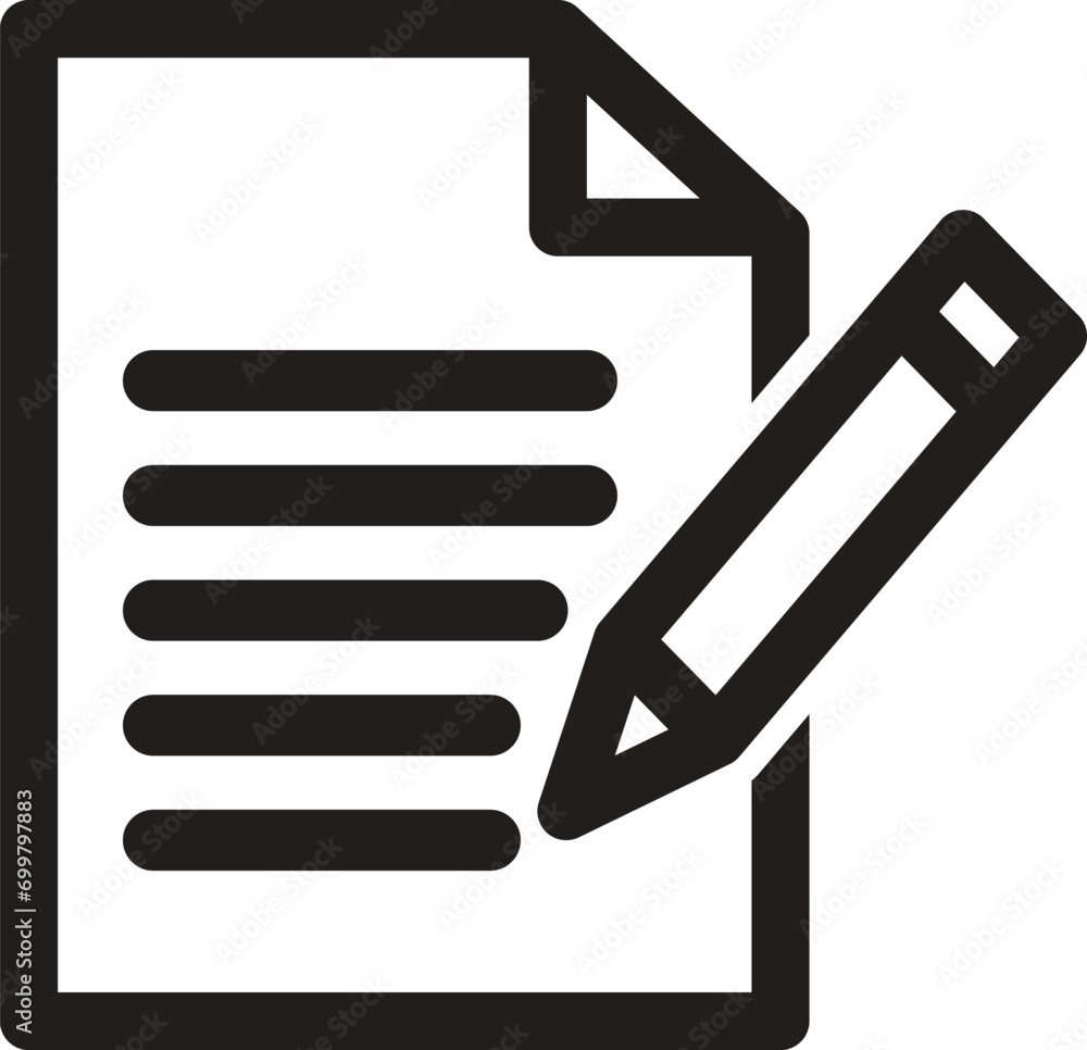 Poster notes icon . edit file icon . write icon . sign up icon vector