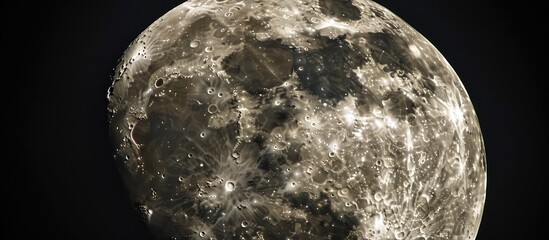 Full moon - the round, illuminated face of the Moon visible from Earth, often seen as the most...
