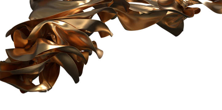 Golden Threads: Abstract 3D Cloth Illustration for Luxurious Designs