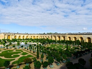Versailles, September 2023 - Visit the magnificent Palace of Versailles. Home of kings built by the Sun King Louis XIV View of the garden