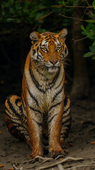 The Bengal tiger from mangroves of Sundarbans.