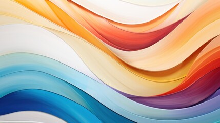  a close up of a multicolored background with a white background and a blue, yellow, red, orange, and white wave pattern.