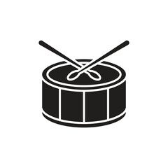 Drum and drumstick icon design, isolated on white background, vector illustration