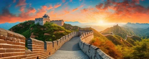 Keuken spatwand met foto The great wall of China. Generative ai © alexanderuhrin