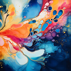 Vibrant Swirls Abstract Fluid Art