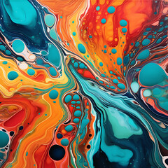 Vibrant Swirls Abstract Fluid Art